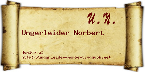 Ungerleider Norbert névjegykártya